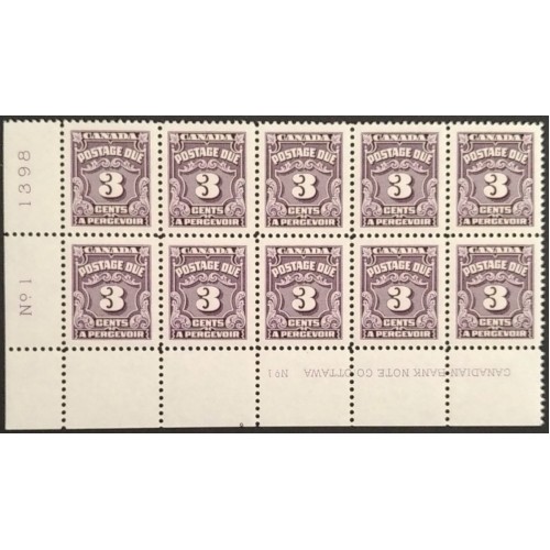 Canada J16B Plate Block LL No. 1 VF MNH