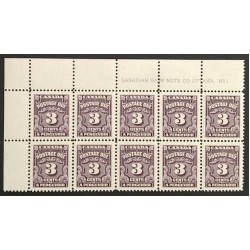 Canada J16B Plate Block UL No. 1 VF MNH