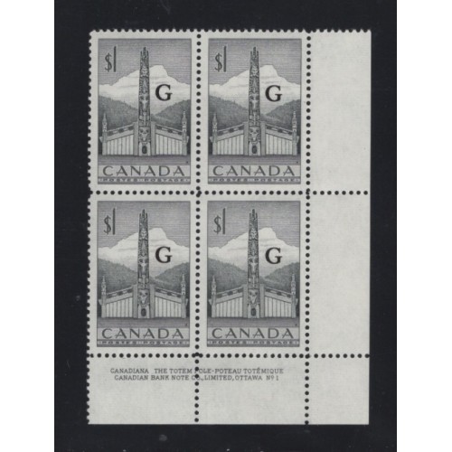 Canada O32 Plate Block LR No. 1 VF MNH