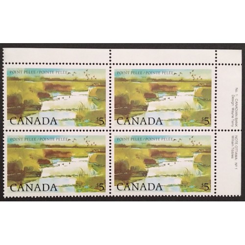 Canada 937 Plate Block UR No. 1 VF MNH