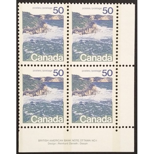 Canada 598iii Plate Block LR No. 1 VF MNH