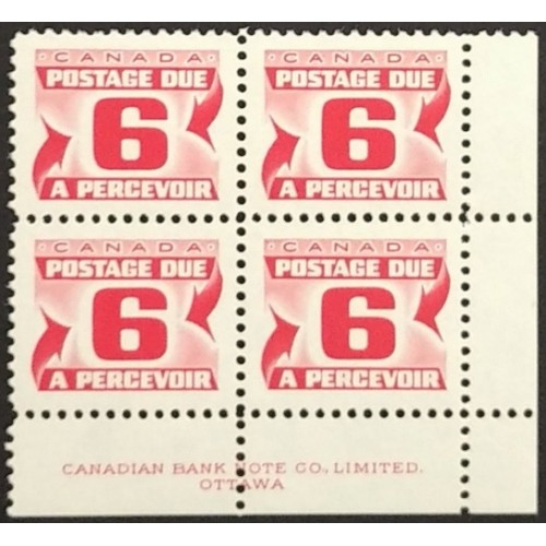 Canada J33ii Plate Block LR VF MNH