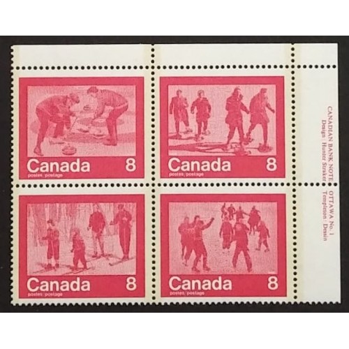Canada 647a Plate Block UR No. 1 VF MNH