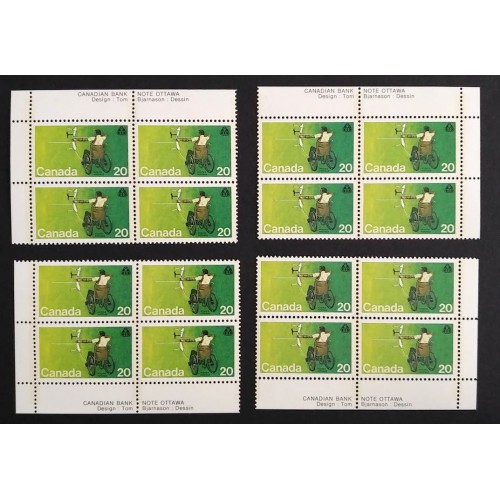Canada 694i Plate Blocks Matched Set VF MNH