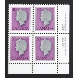Canada 791iv Plate Block LR No. 1 VF MNH