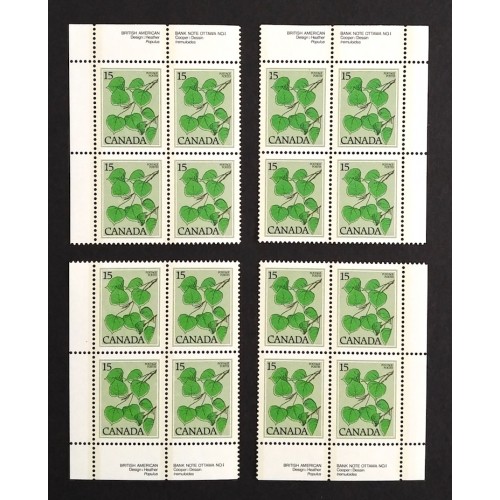 Canada 717 Plate Blocks Matched Set No. 1 VF MNH