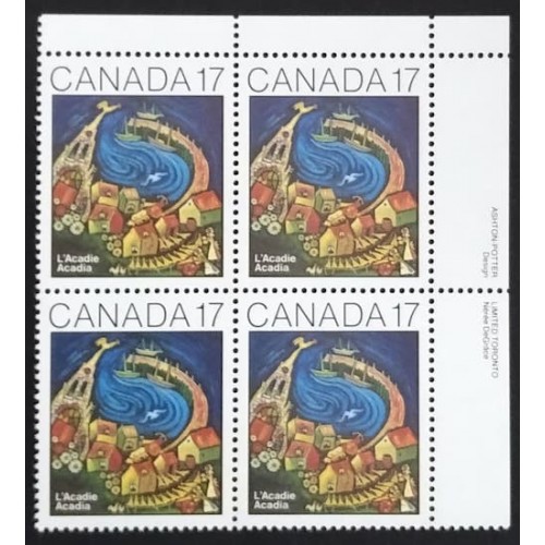 Canada 898i Plate Block UR VF MNH