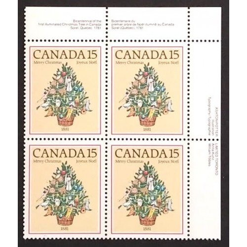 Canada 901 Plate Block UR VF MNH