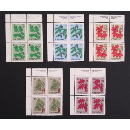 Canada 717-21 Plate Blocks UL VF MNH