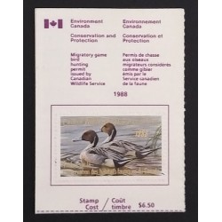 Canada FWH4 1988 Duck Stamp on License VF MNH