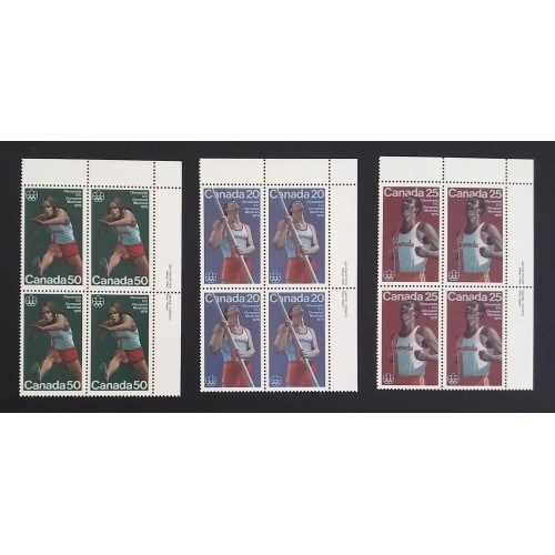 Canada 664-6 Plate Blocks UR VF MNH