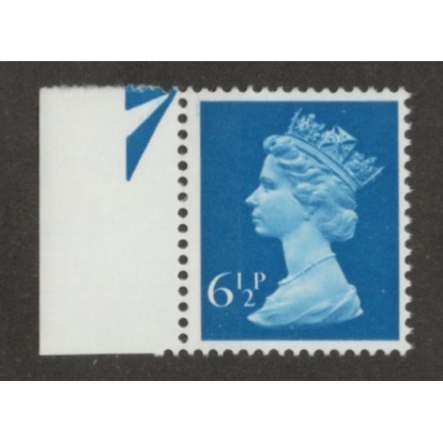 GB Machin SG X872 6 1/2p Greenish-blue FCP CB Displaced Band U/M