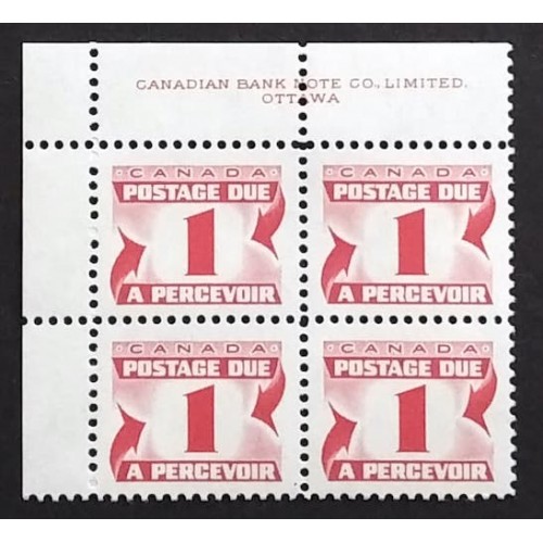 Canada J28i Plate Block UL VF MNH