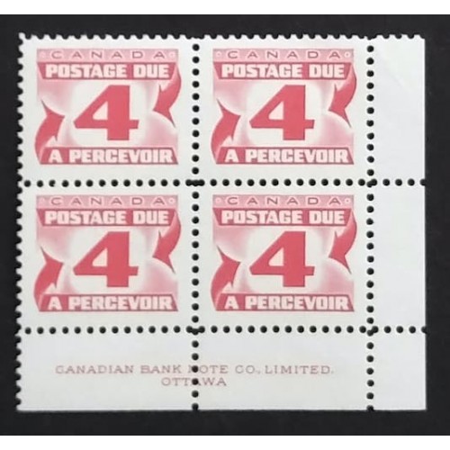 Canada J31i-ii Plate Block LR VF MNH