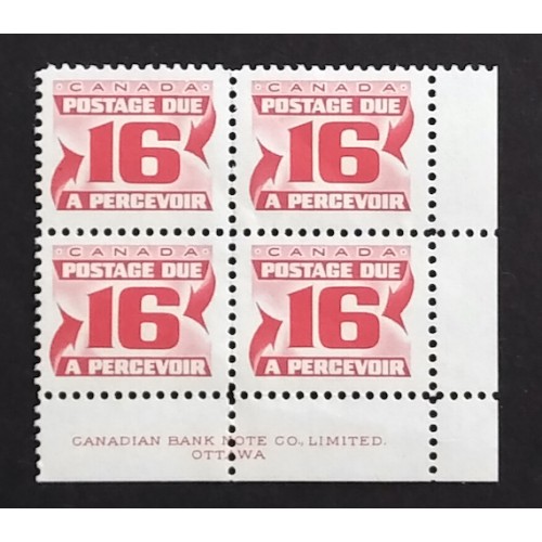 Canada J37 Plate Block LR VF MNH