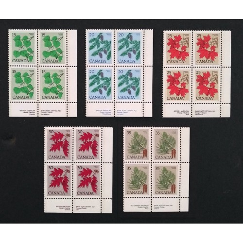 Canada 717-21 Plate Blocks LR No. 1 VF MNH