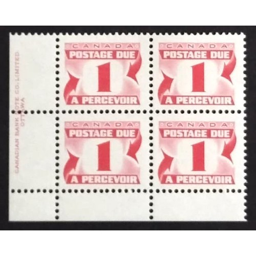 Canada J28a Plate Block LL VF MNH