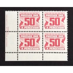 Canada J40 Plate Block LL F-VF MNH