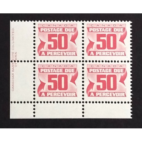 Canada J40 Plate Block LL F-VF MNH