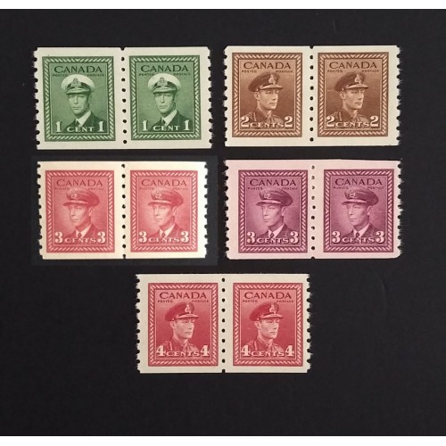 Canada 263-7 Complete Set of Pairs F-VF MLH