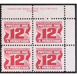 Canada J36i-ii Plate Block UR VF MNH