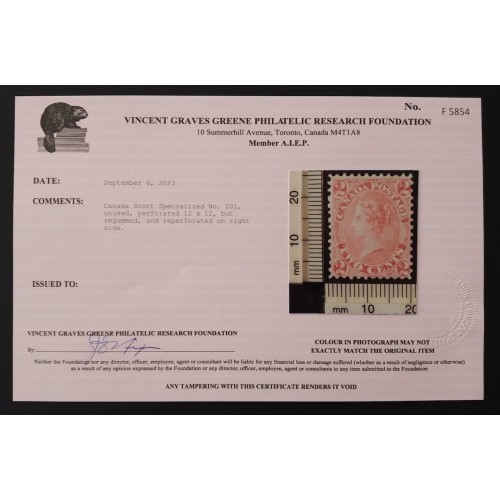 Canada 20i VF Unused (Re-gummed) ** See Certificate **