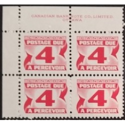 Canada J31i-iii Plate Block UL VF MNH