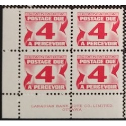 Canada J31i-iii Plate Block LL VF MNH