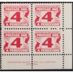 Canada J31i-iii Plate Block LR VF MNH