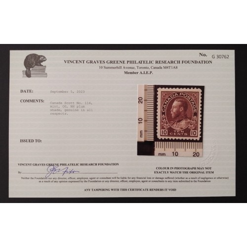 Canada 116 F-VF MNH ** See Certificate **