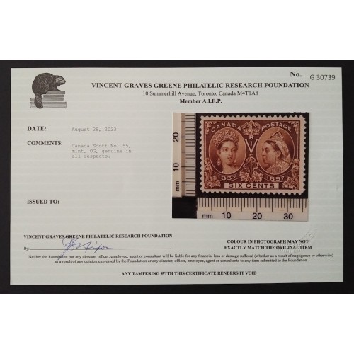 Canada 55 VF MLH ** See Certificate **