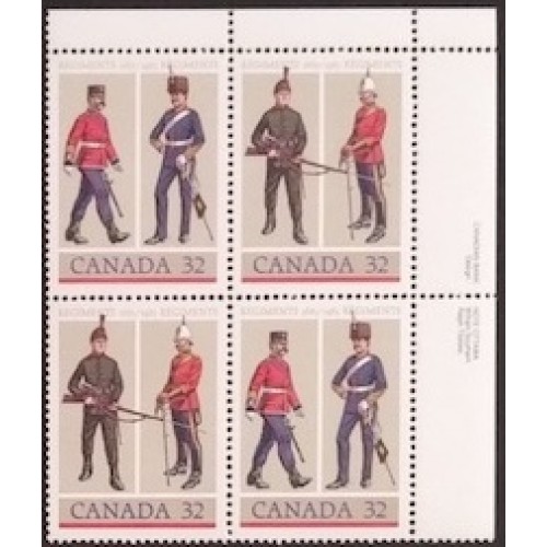 Canada 1008a Plate Block UR VF MNH