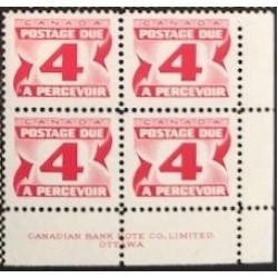 Canada J31i Plate Block LR VF MNH