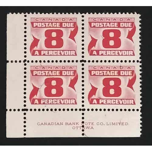 Canada J34i-ii Plate Block LL VF MNH