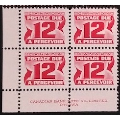 Canada J36iii Plate Block LL VF MNH