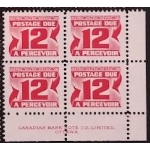 Canada J36iii Plate Block LR VF MNH