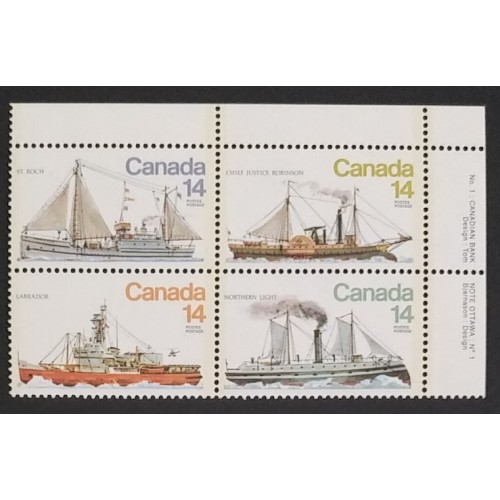 Canada 779a Plate Block UR No. 1 VF MNH