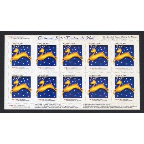 Canada 102x National Christmas Seals Sheet (2003)