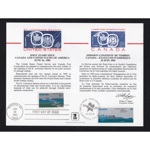 Canada TC26 St. Lawrence Seaway Souvenir Card