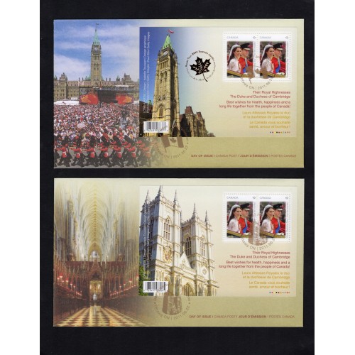 Canada 2465a|2477b Royal Wedding FDC Set