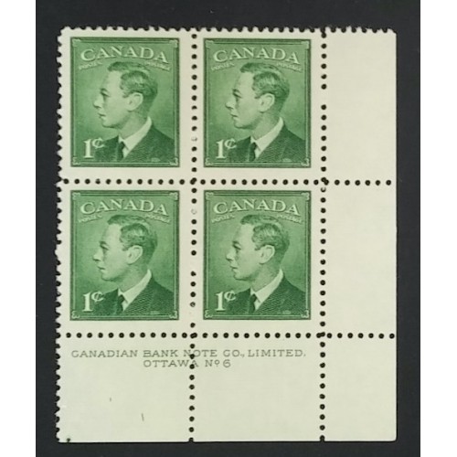 Canada 284 Plate Block LR No. 6 F-VF MNH