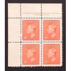 Canada 306 Plate Block UL No. 12 F-VF MNH