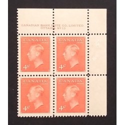 Canada 306 Plate Block UR No. 13 F-VF MNH