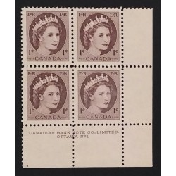 Canada 337 Plate Block LR No. 1 F-VF MNH