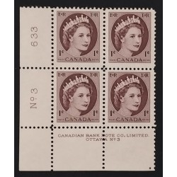 Canada 337 Plate Block LL No. 3 F-VF MNH