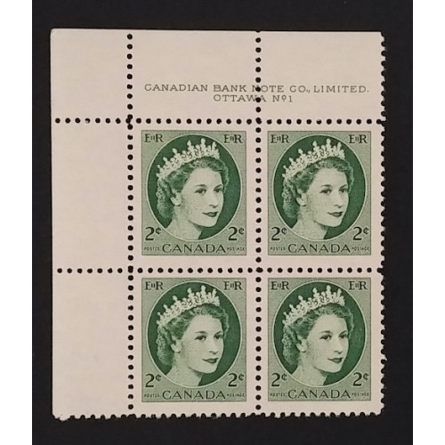 Canada 338 Plate Block UL No. 1 F-VF MNH