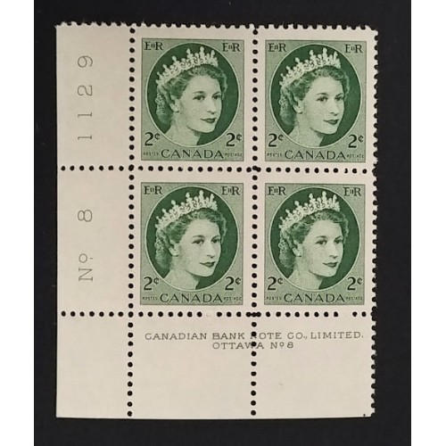 Canada 338 Plate Block LL No. 8 F-VF MNH
