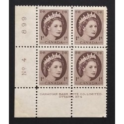 Canada 337 Plate Block LL No. 4 F-VF MNH