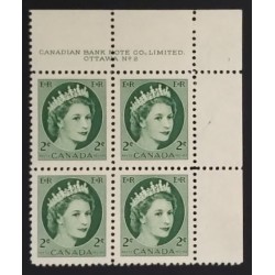 Canada 338 Plate Block UR No. 2 VF MNH