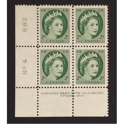 Canada 338 Plate Block LL No. 4 F-VF MNH